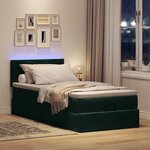 vidaXL Lit ottoman avec matelas et LED Vert foncé 80x200cm velours
