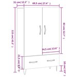 vidaXL Buffet haut blanc 69 5x31x115 cm bois d'ingénierie