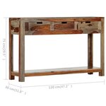 vidaXL Table console avec 3 tiroirs 120x30x75 cm Bois massif