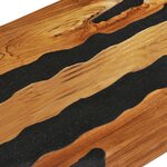 vidaXL Table basse 100x50x40 cm Bois de teck massif et pierre de lave