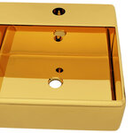 vidaXL Lavabo avec trop-plein 41 x 41 x 15 cm Céramique Doré