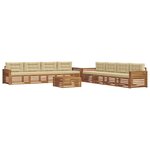 vidaXL Ensemble de canapés d'extérieur 9 pc Naturel et Beige