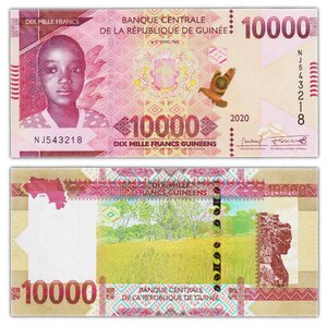 Billet de collection 10000 francs 2020 guinée - neuf - p49a