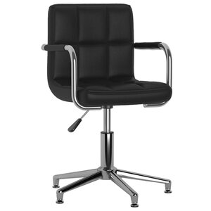 vidaXL Chaise pivotante de salle à manger Noir Similicuir