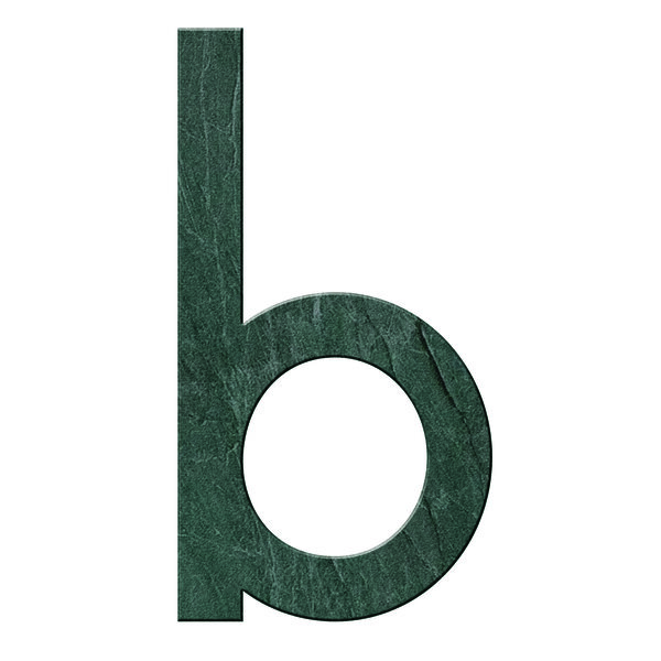Numéro B- Numéro adhésif pour boîtes aux lettres- Pierre véritable 50 mm  Malachite