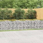 vidaXL Lit surélevé à gabions arqué 800x100x100 cm Fer galvanisé