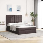 VidaXL Cadre de lit ottoman avec matelas marron foncé 140x190 cm tissu