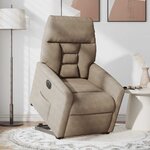 vidaXL Fauteuil inclinable électrique taupe tissu microfibre