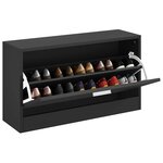 vidaXL Banc à chaussures Noir 80x24x45 cm Bois d'ingénierie