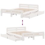 vidaXL Cadre de lit sans matelas blanc 160x200 cm bois de pin massif
