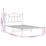 vidaXL Cadre de lit métal sans matelas et tête de lit blanc 100x190 cm