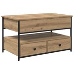 vidaXL Table basse Chêne artisanal 85 x 50 x 50 cm Bois d'ingénierie
