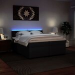 vidaXL Sommier à lattes de lit avec matelas Noir 200x200 cm Similicuir