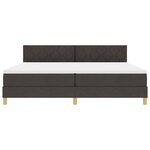 vidaXL Lit à ressort LED avec matelas Marron foncé 200 x 200 cm tissu