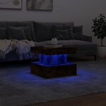 vidaXL Table basse avec lumières LED chêne fumé 50x50x40 cm