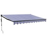 vidaXL Auvent rétractable automatique bleu et blanc 3x2 5 m