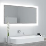 vidaXL Miroir à LED de salle de bain Gris béton 100x8 5x37cm Acrylique