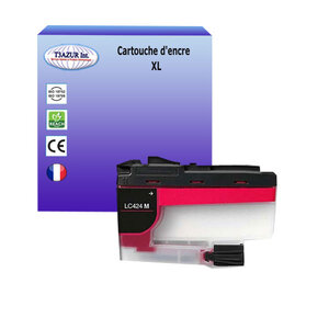 T3AZUR- Cartouche compatible avec Brother LC424 pour Brother DCP-J1200 DCP-J1200DW DCP-J1200W DCP-J1200WE Magenta