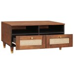 vidaXL Tables basses avec tiroir avec étagère avec stockage Marron 80 x 54 x 40 cm