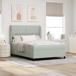 vidaXL Lit à ressorts avec matelas Gris clair 140 x 200 cm Velours