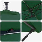vidaXL Parasol banane à mât déporté Vert 294 x 200 x 254 cm