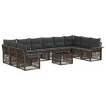 vidaXL Ensemble de canapé de jardin 11 Pièces Gris polyrotin