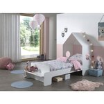 CASAMI Lit cabane 200x90 cm + Armoire 1 porte Gris