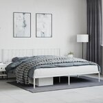 vidaXL Cadre de lit métal avec tête de lit blanc 200x200 cm