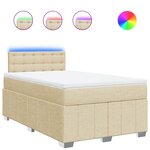 vidaXL Sommier à lattes de lit avec matelas Crème 120x200 cm Tissu