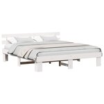 vidaXL Cadre de lit avec tête de lit Blanc 180 x 200 cm Pin massif