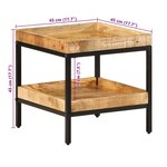 vidaXL Table d'appoint Marron 45 x 45 x 45 cm bois de manguier massif