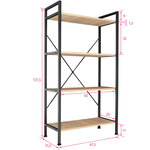 Tectake Etagère bibliothèque LEEDS style industriel 67,5 x 31,5 x 121,5 cm - bois clair industriel