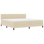 vidaXL Lit à ressorts avec matelas Crème 200 x 200 cm tissu