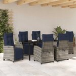 vidaXL Ensemble de salle à manger pour jardin 7 Pièces Gris polyrotin