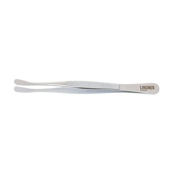 Pince luxe en acier inoxydable 115 mm à bout arrondi courbé.