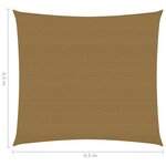 Vidaxl voile d'ombrage 160 g/m² taupe 4 5x4 5 m pehd