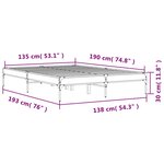 vidaXL Cadre de lit sans matelas chêne sonoma 135x190 cm
