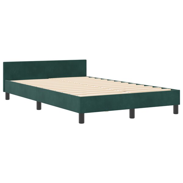 Cadre de lit vidaXL Vert foncé 120x200 cm Velours