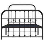 vidaXL Cadre de lit métal sans matelas avec pied de lit noir 100x190cm