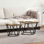 vidaXL Ensemble de tables d'appoint 2 Pièces chêne artisanal