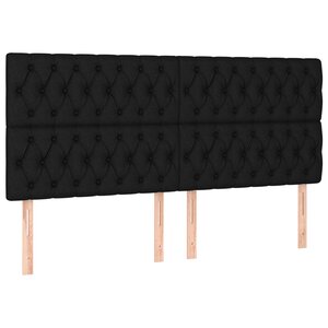 vidaXL Têtes de lit 4 Pièces Noir 90x7x78/88 cm Tissu