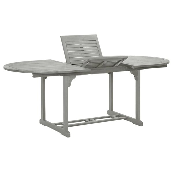 vidaXL Table de jardin Gris 200x100x75 cm Bois d'acacia massif