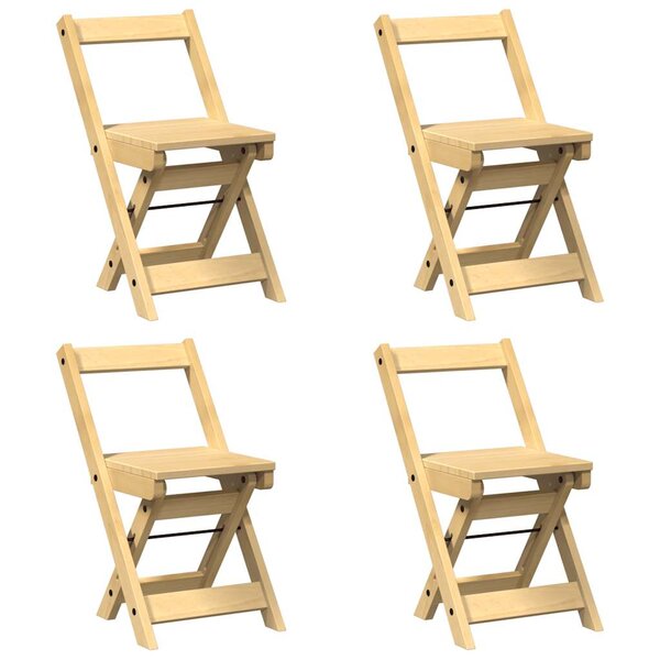 vidaXL Chaises à manger pliables lot de 4 Corona bois massif de pin