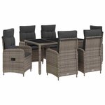 vidaXL Ensemble de repas extérieur 7 Pièces Gris clair et gris foncé