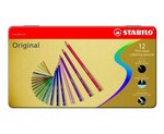 Boite métal 12 Crayons de couleur ORIGINAL mine fine partiellement aquarellable STABILO