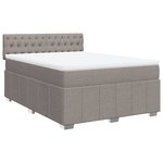 vidaXL Sommier à lattes de lit avec matelas Taupe 140x190 cm Tissu