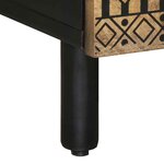 vidaXL Table basse noir 100x54x40 cm bois massif de manguier brut