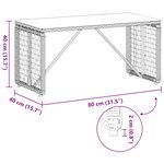 vidaXL Table de jardin Noir 80 x 40 x 40 cm Rattan PE et Verre