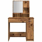 vidaXL Coiffeuse avec miroir vieux bois 86 5x35x136 cm