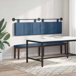 vidaXL Tête de lit suspendue Avec lumière LED Bleu Tissu